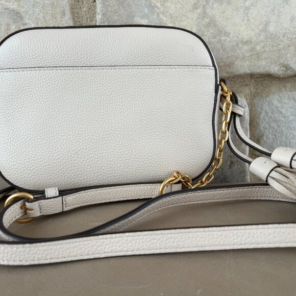 NEW Tory Burch McGraw Leather Camera Bag in Brie/Cream AUTHENTIC - Picture 4 of 5